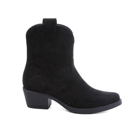 Smile Favorites Cowboystiefel Schwarzes Wildleder Kurz