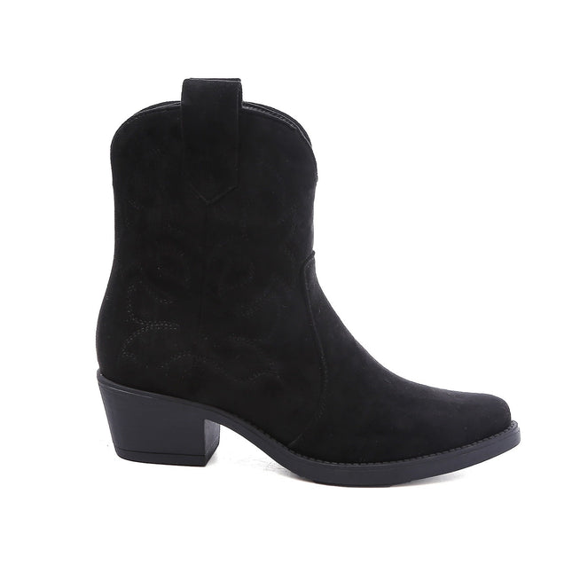 Smile Favorites Cowboystiefel Schwarzes Wildleder Kurz