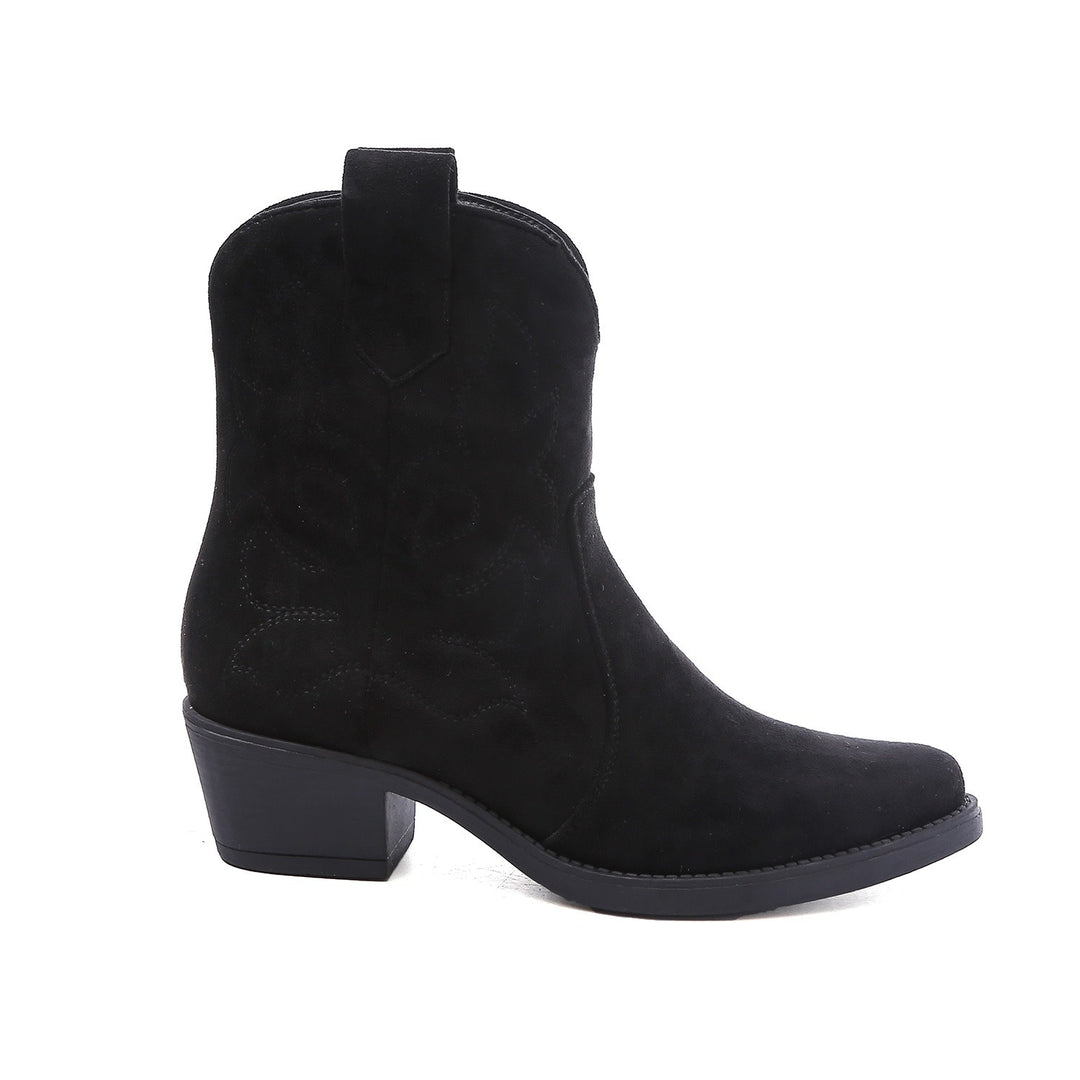 Smile Favorites Cowboystiefel Schwarzes Wildleder Kurz