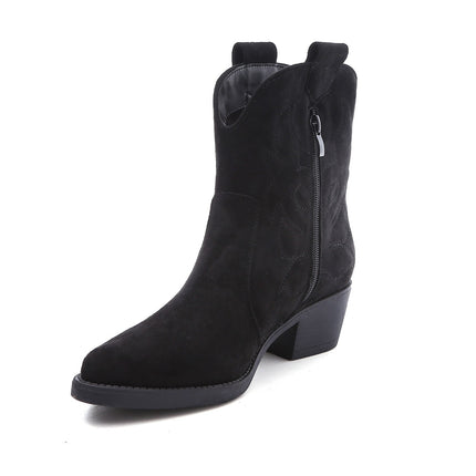 Smile Favorites Cowboystiefel Schwarzes Wildleder Kurz