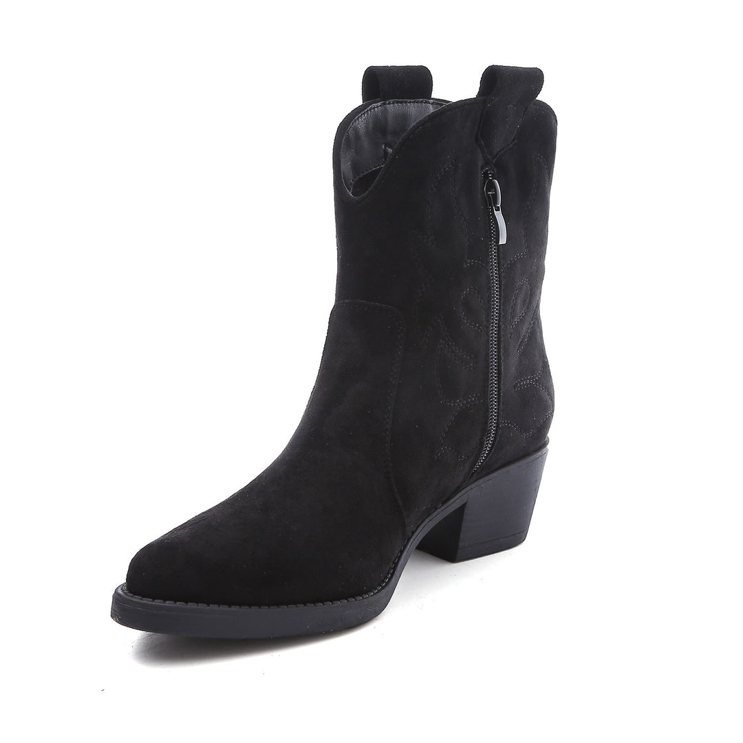 Smile Favorites Cowboystiefel Schwarzes Wildleder Kurz