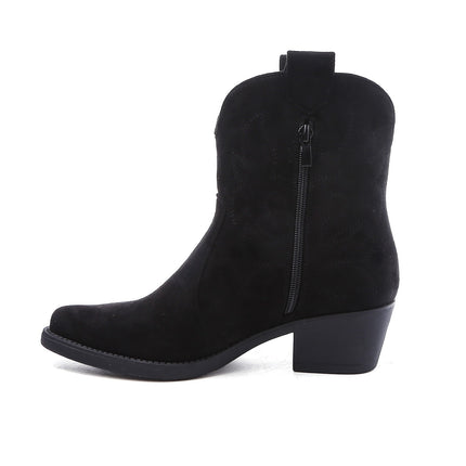 Smile Favorites Cowboystiefel Schwarzes Wildleder Kurz