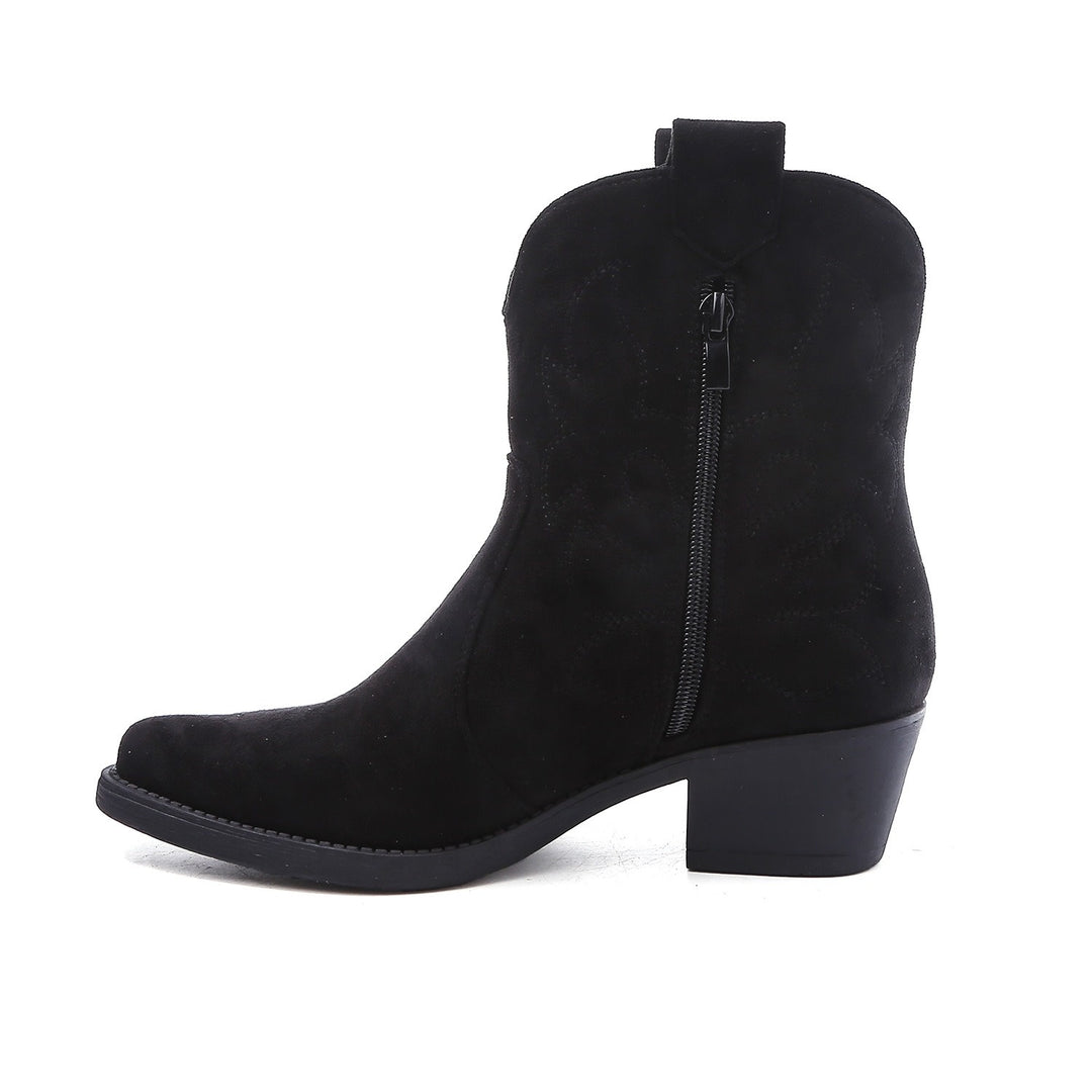 Smile Favorites Cowboystiefel Schwarzes Wildleder Kurz
