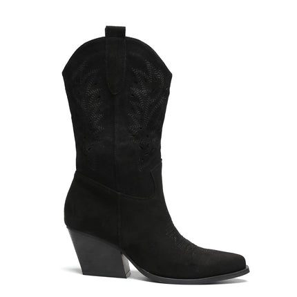 Smile Favorites Cowboystiefel Schwarz Wildleder Western