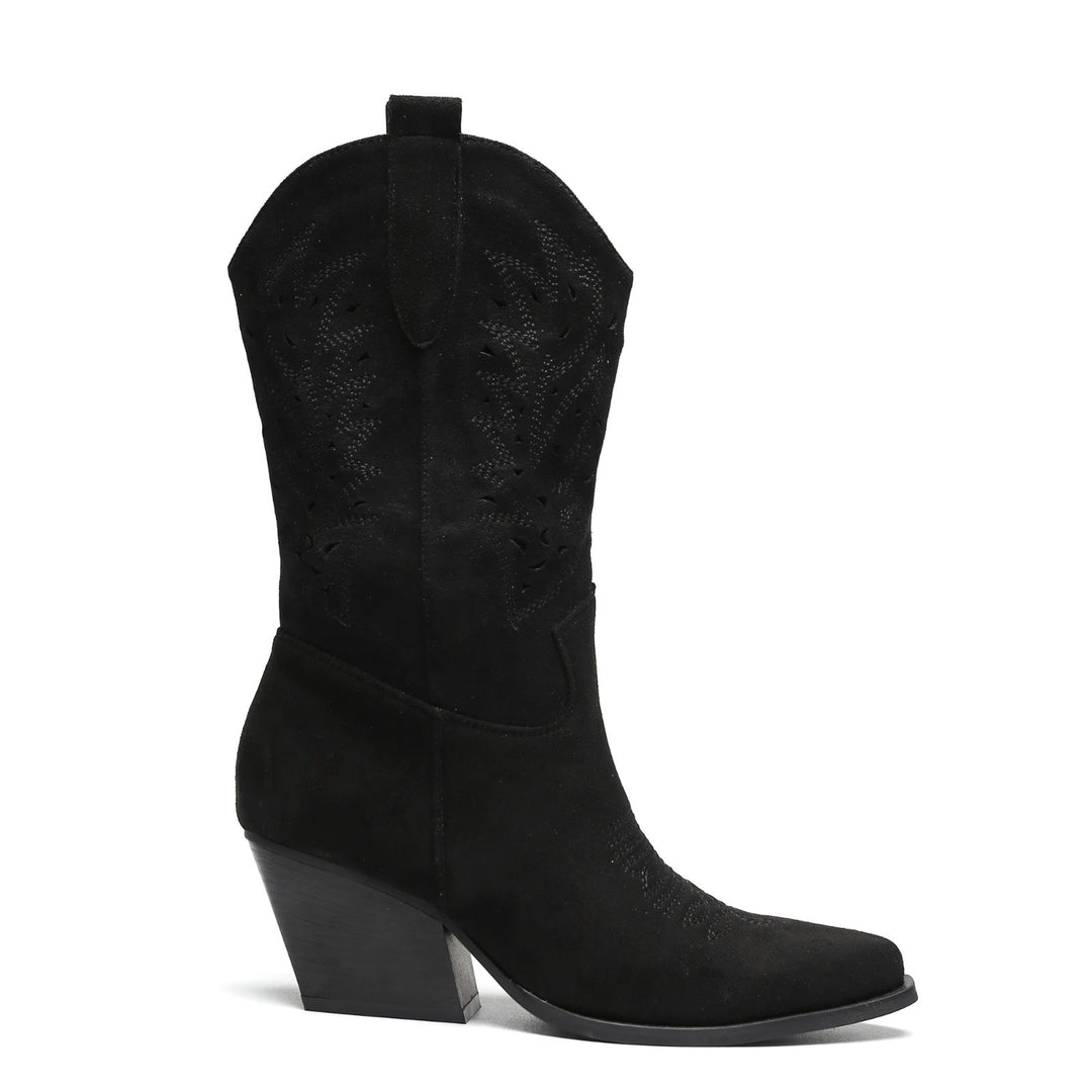 Smile Favorites Cowboystiefel Schwarz Wildleder Western