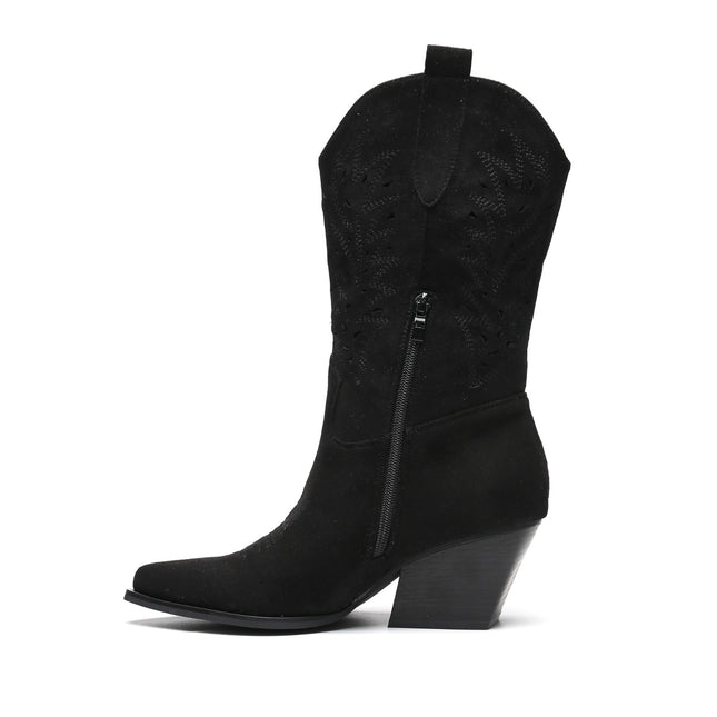 Smile Favorites Cowboystiefel Schwarz Wildleder Western