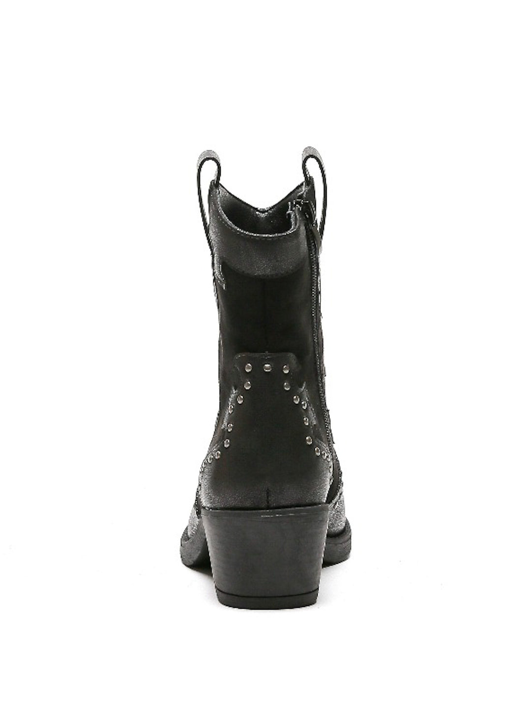 Smile Favorites Cowboystiefel Schwarz Suedine Flamme Nieten