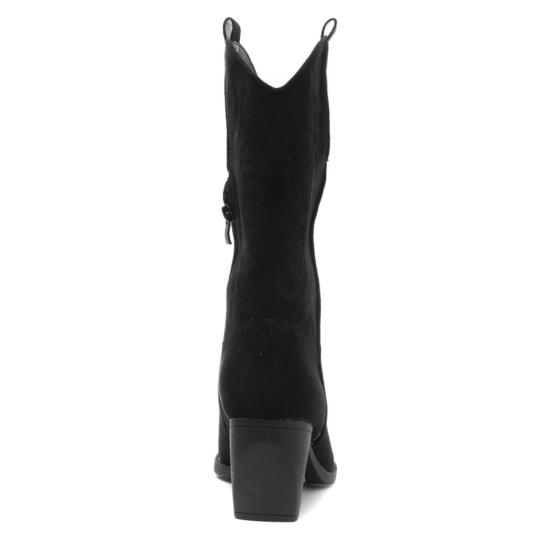 Smile Favorites Cowboy Stiefel Schwarz Suedine Stitching