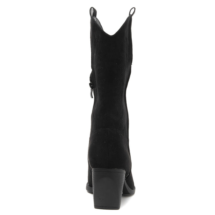 Smile Favorites Cowboy Stiefel Schwarz Suedine Stitching