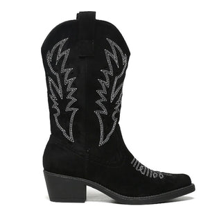 Smile Favorites Cowboystiefel Schwarz Suedine Western