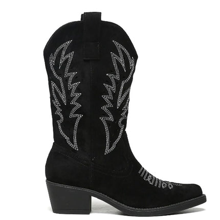 Smile Favorites Cowboystiefel Schwarz Suedine Western