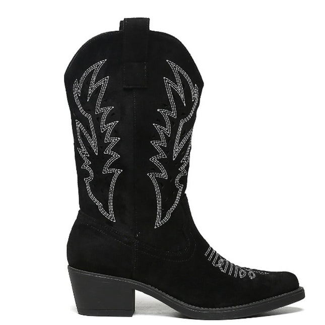 Smile Favorites Cowboystiefel Schwarz Suedine Western