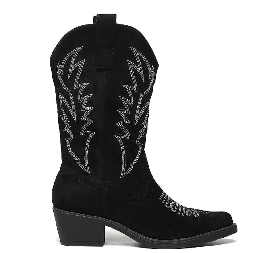 Smile Favorites Cowboystiefel Schwarz Suedine Western