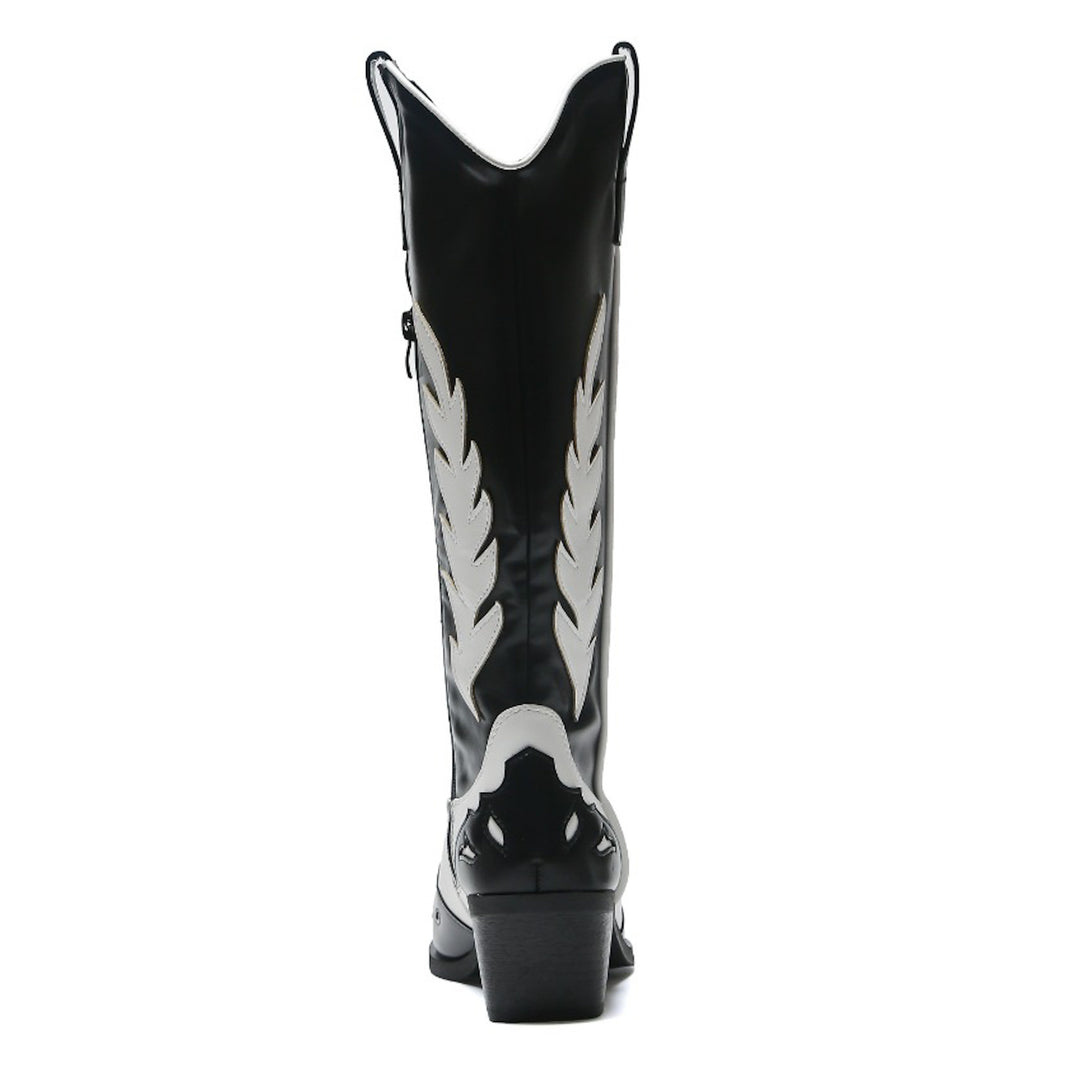 Smile Favorites Cowboystiefel Schwarz Weiß Bohemian High