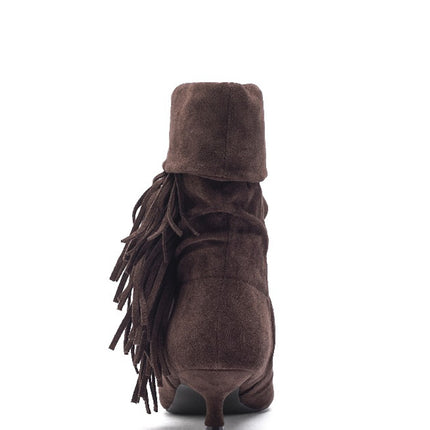 Smile Favorites Stiefeletten Braun Suedine Fransen