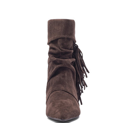 Smile Favorites Stiefeletten Braun Suedine Fransen