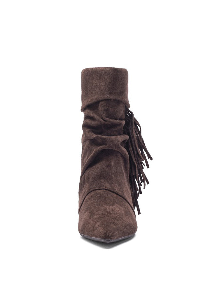 Smile Favorites Stiefeletten Braun Suedine Fransen