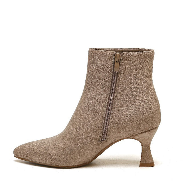 Smile Favorites Stiefelette Khaki Suedine Basic