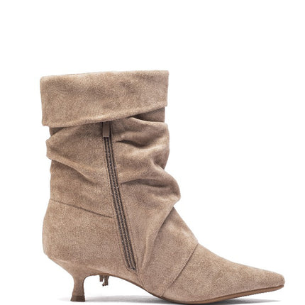 Smile Favorites Schnürstiefel Khaki Suedine Fransen