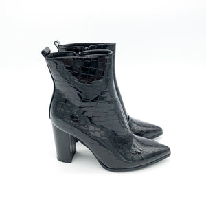 Smile Favorites Stiefelette Schwarz Lack Croco