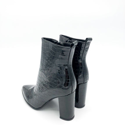 Smile Favorites Stiefelette Schwarz Lack Croco