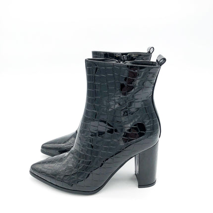 Smile Favorites Stiefelette Schwarz Lack Croco