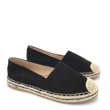 Smile Favorites Espadrilles Schwarzes Veloursleder
