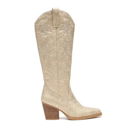 Smile Favorites Hohe Cowboystiefel mit goldenen Sprühnähten