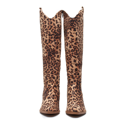 Smile Favorites hohe Cowboy-Stiefel Leopard Print