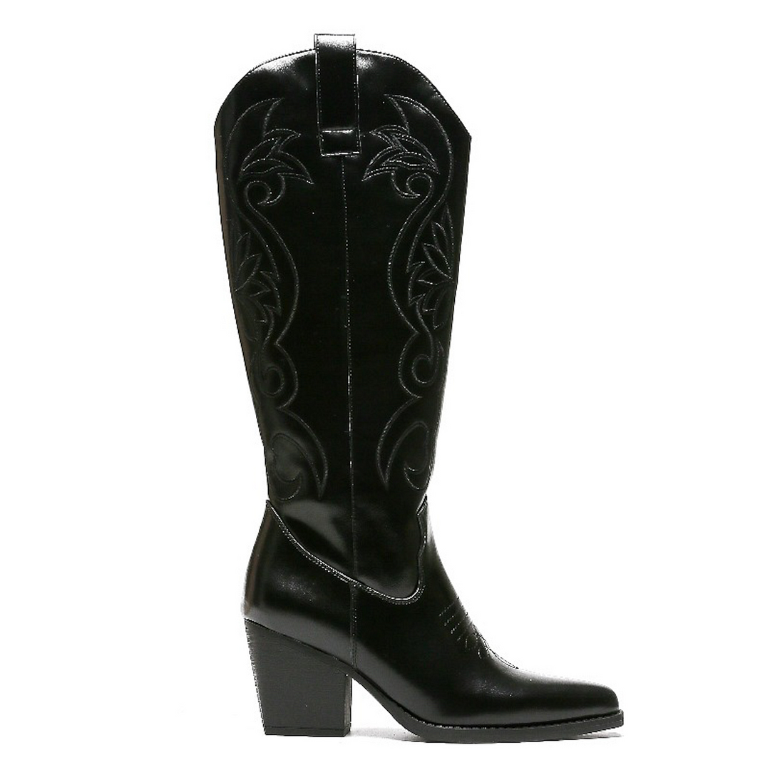 Smile Favorites Hohe Cowboystiefel Schwarz genäht