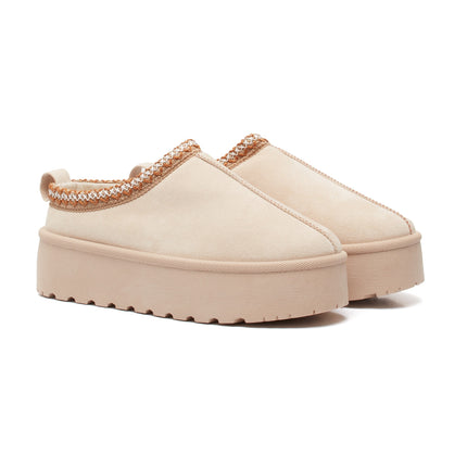Smile Favorites Pantoffel Beige Suedine Zig Zag