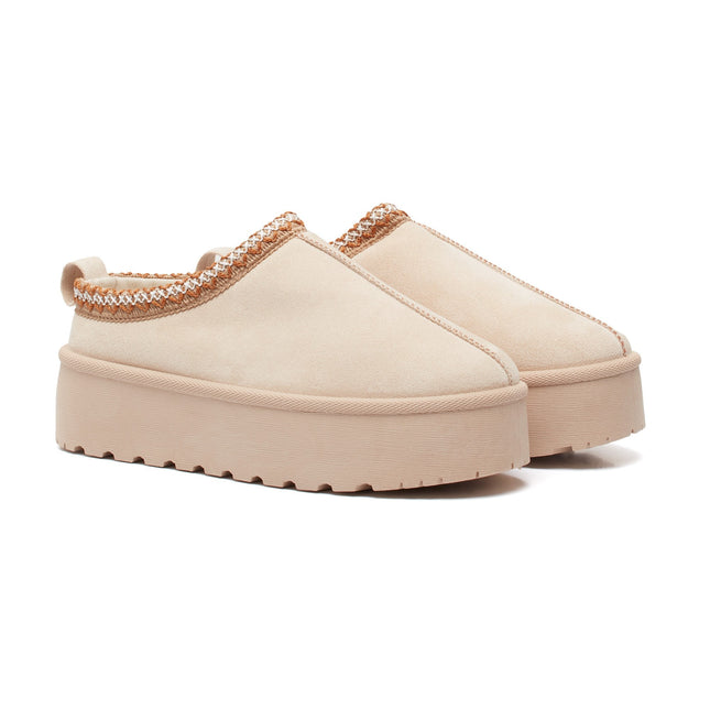 Smile Favorites Pantoffel Beige Suedine Zig Zag