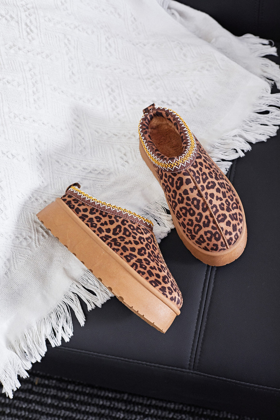 Smile Favorites Pantolette Leopard Suedine Zig Zag
