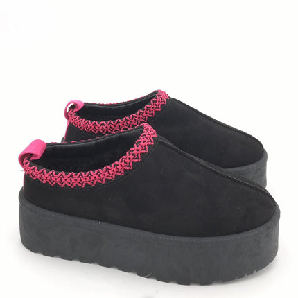 Smile Favorites Pantoffel Schwarz Suedine Fuchsia Zig Zag