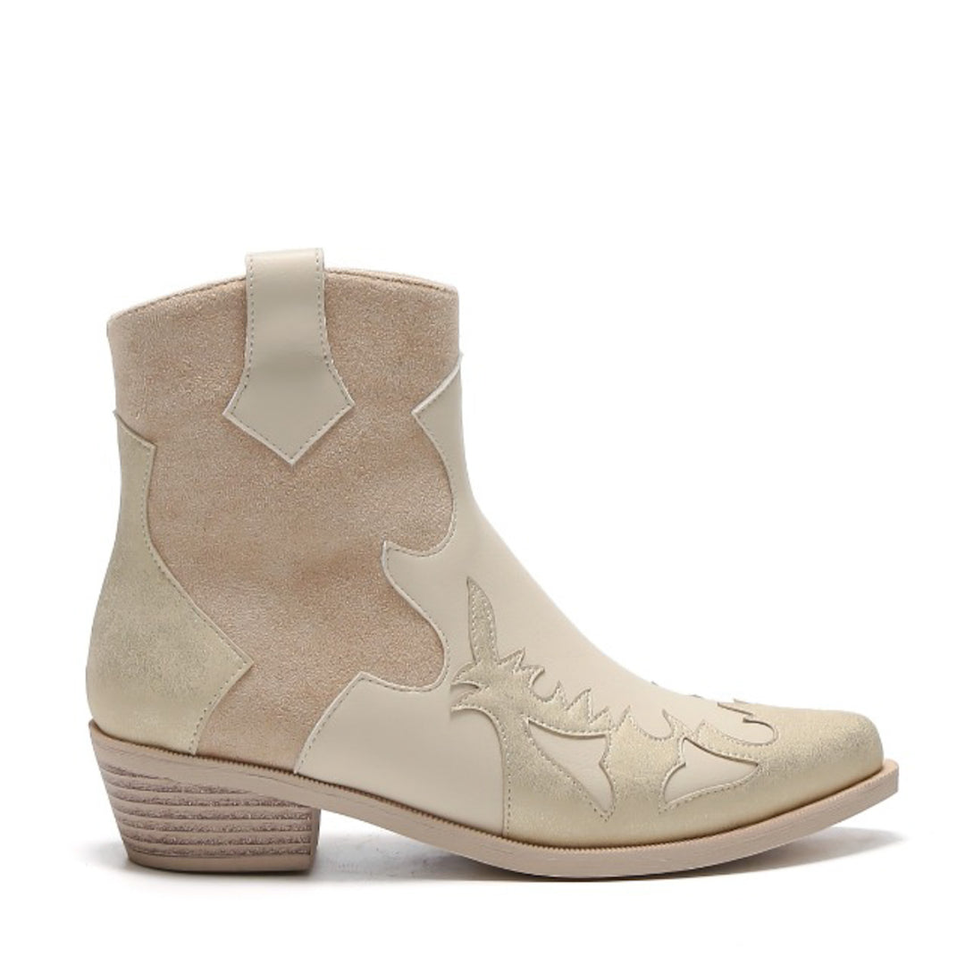 Smile Favorites Cowboystiefel Beige Flame Gold