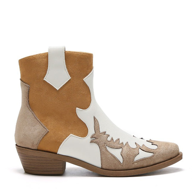 Smile Favorites Kurze Cowboystiefel Camel Flame Khaki