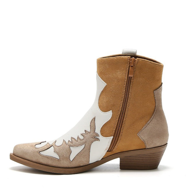 Smile Favorites Kurze Cowboystiefel Camel Flame Khaki