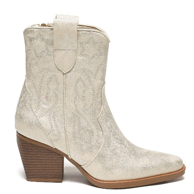 Smile Favorites Kurze Cowboystiefel Gold Light Star