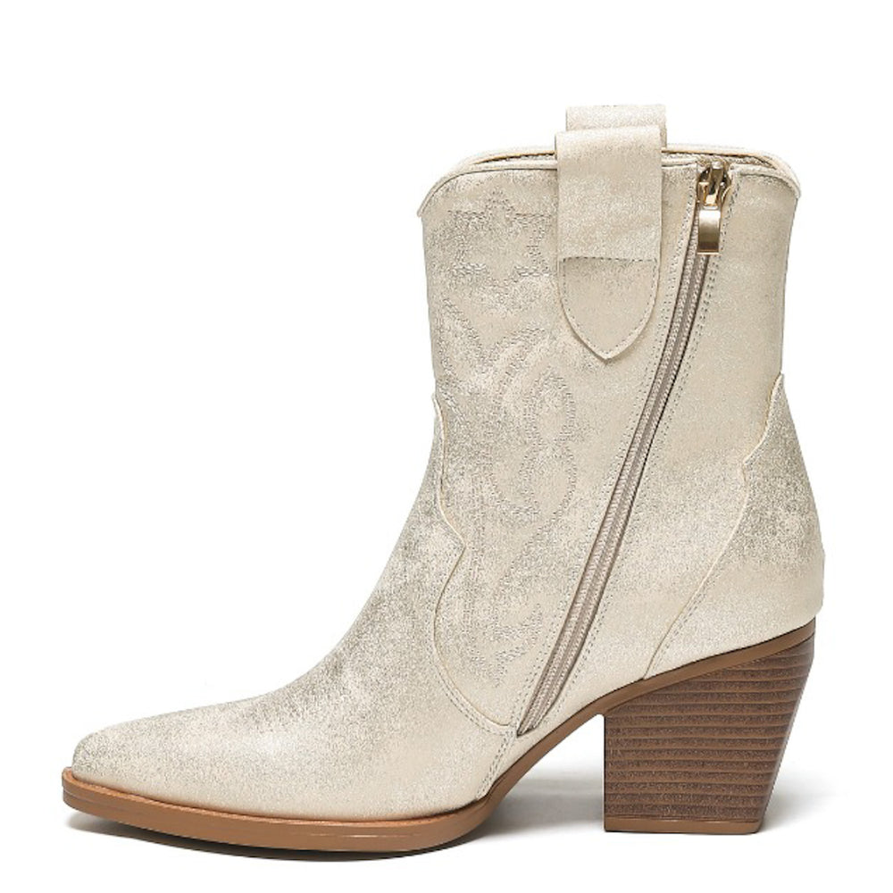 Smile Favorites Kurze Cowboystiefel Gold Light Star