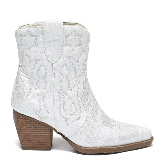 Smile Favorites Kurze Cowboystiefel Silber Light Star