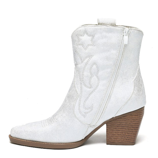 Smile Favorites Kurze Cowboystiefel Silber Light Star