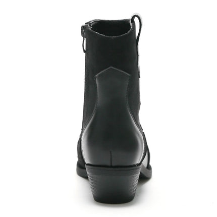 Smile Favorites Kurze Cowboystiefel Schwarz Flamme