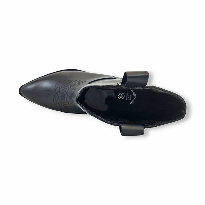 Smile Favorites Kurze Cowboystiefel Schwarzes Leder
