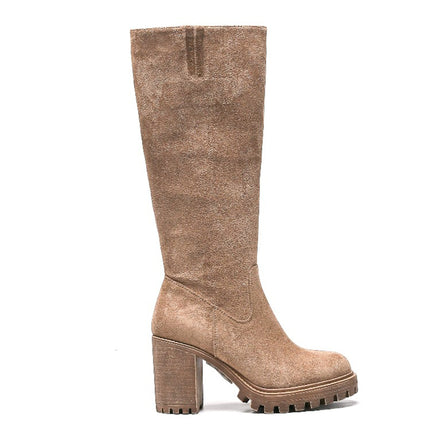 Smile Favorites Stiefel Khaki Blockabsatz Hoch