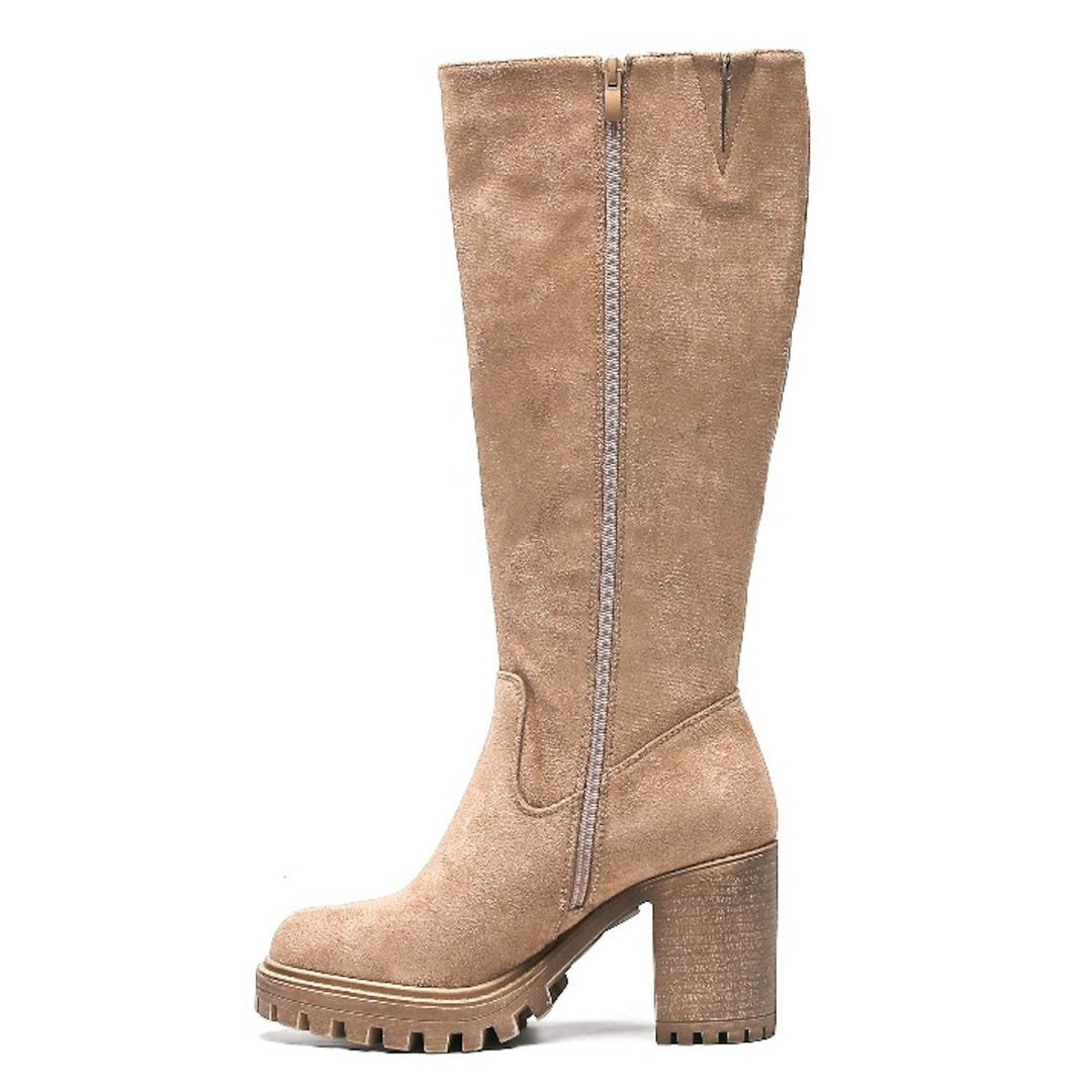 Smile Favorites Stiefel Khaki Blockabsatz Hoch