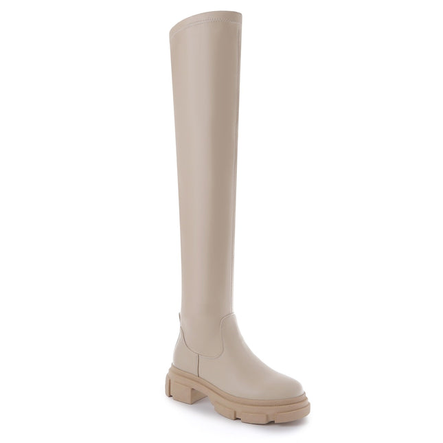 Smile Favorites Overknee-Stiefel Plateau Beige