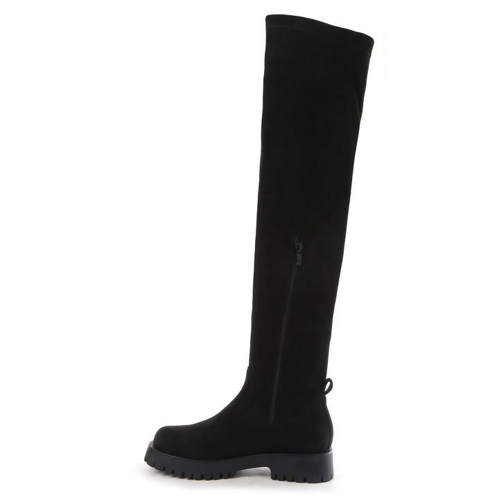 Smile Favorites Overknee-Stiefel Schwarzes Veloursleder
