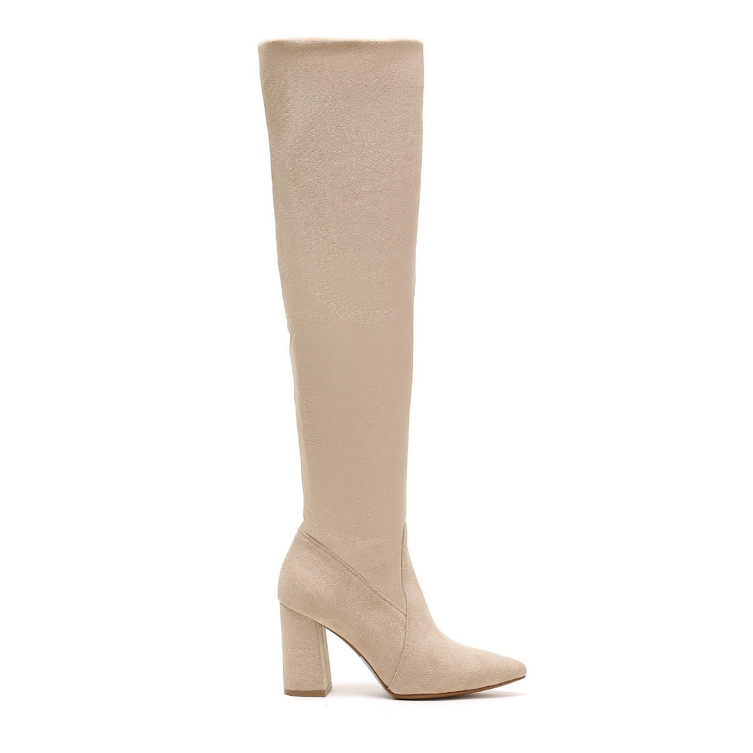 Smile Favorites -Stiefel aus beigem Wildlederimitat