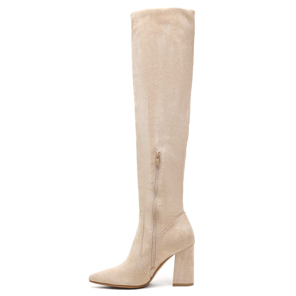 Smile Favorites -Stiefel aus beigem Wildlederimitat