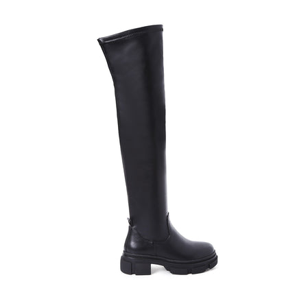 Smile Favorites Overknee-Stiefel Plateau Schwarz